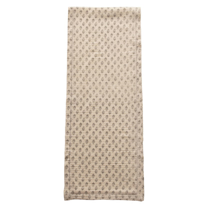 Cotton Table Runner - Charcoal & Cream