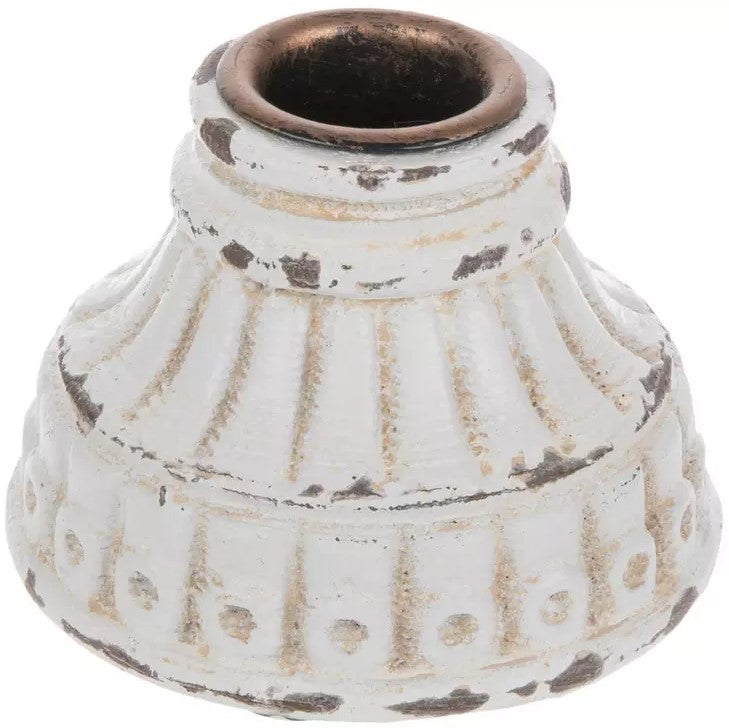 White Resin Candle Holder