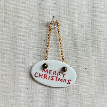 Ceramic Christmas Word Ornament