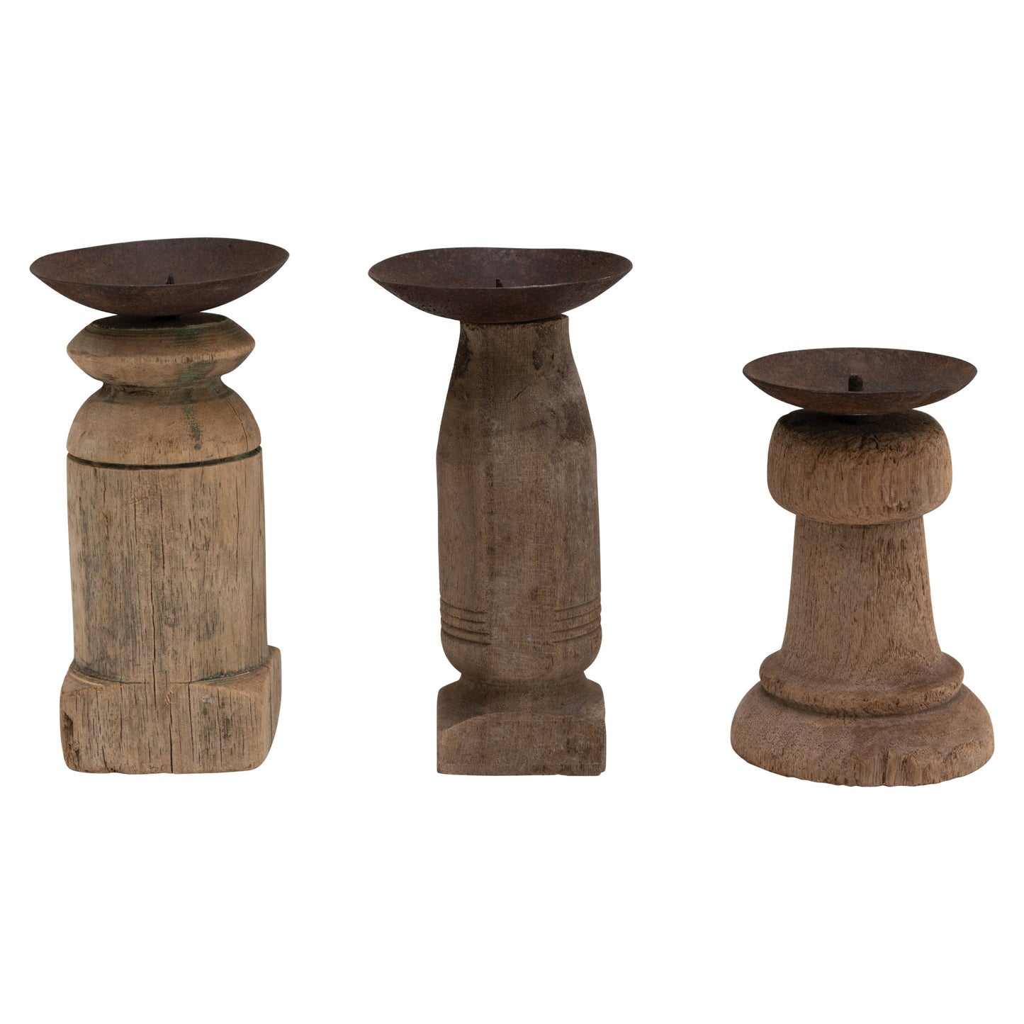 Wood Pillar Candle Holder