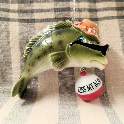 Bass Fish w/ Bobber Ornament