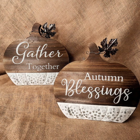 Wooden Pumpkin Tabletop Decor