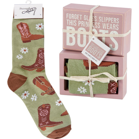 Box Sign & Sock Set - Princess