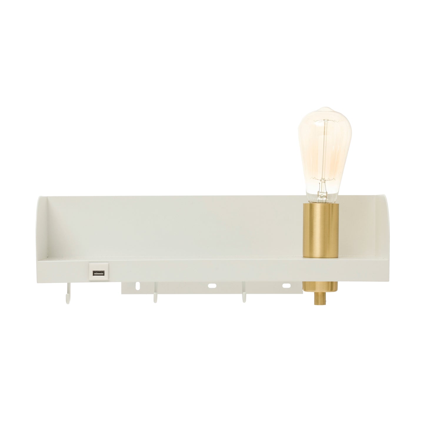Wall Shelf w/ Light & Hooks