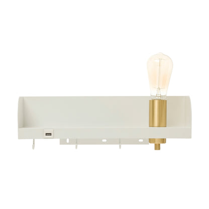 Wall Shelf w/ Light & Hooks