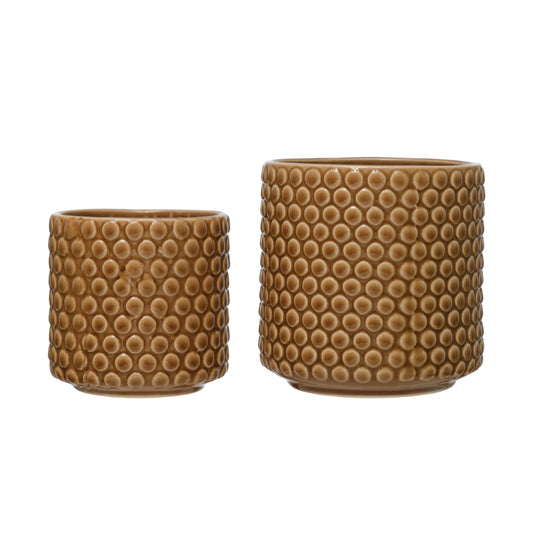 Dotted Stoneware Planters