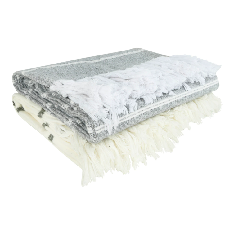 Woven Cotton Throw w/ Fridge