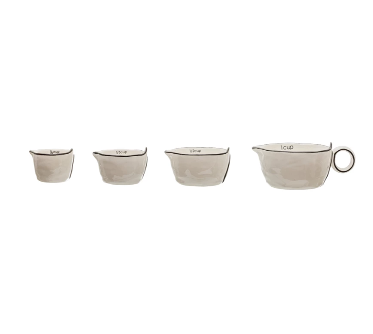 Stoneware Measuring Cups - Black Rim