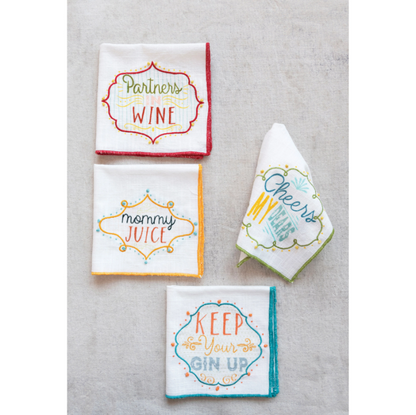 Cotton Napkin Set w/ Embroidery