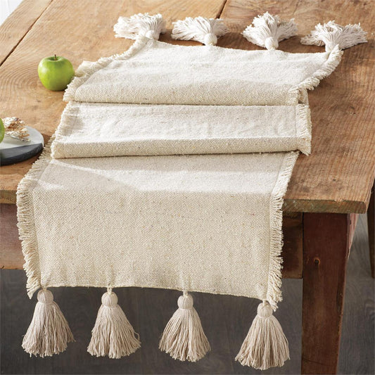 Off White Poncha Table Runner