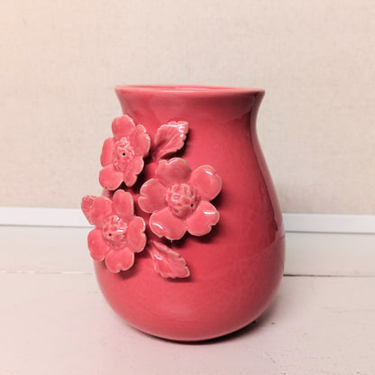 Solid Color Vase w/ Floral Accent