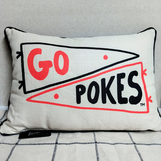 OSU Go Pokes Pillow w/ Checked Back
