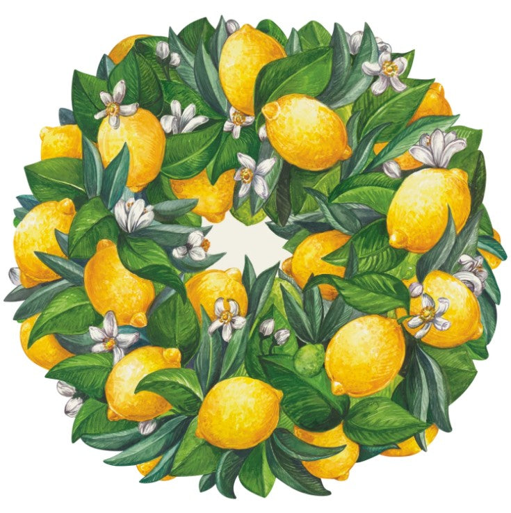 Die Cut Lemon Wreath Placemat 12pk