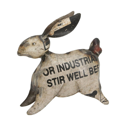 Small Standing Recycled Metal Bunny