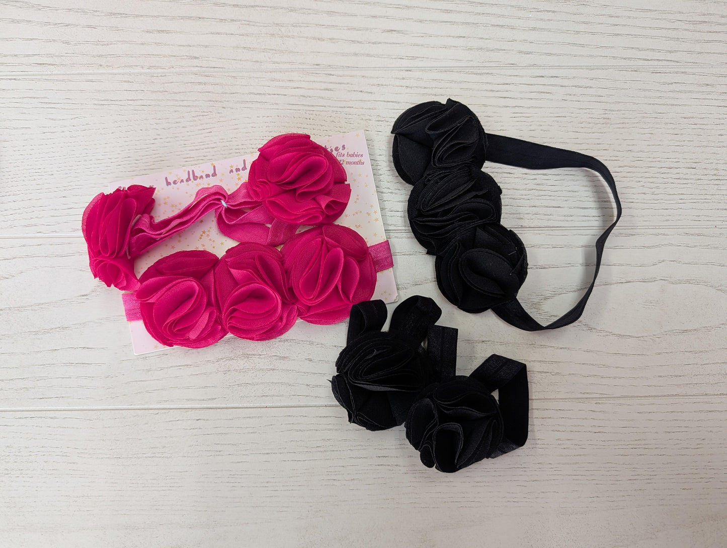 Flower Headband & Rose Baby Booties