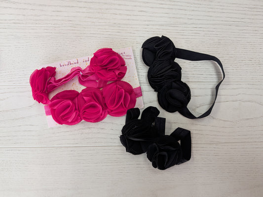 Flower Headband & Rose Baby Booties