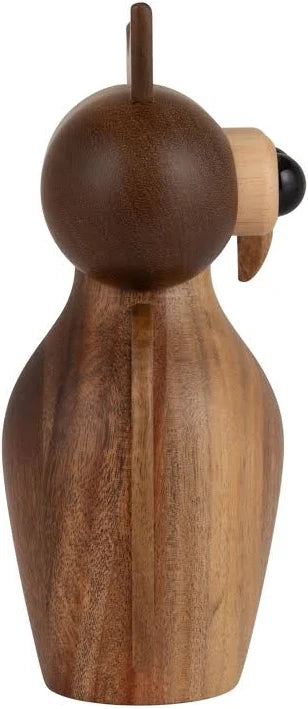Acacia Wood Owl Shaped Salt/Pepper Mill, Natural