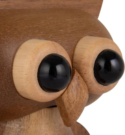 Acacia Wood Owl Shaped Salt/Pepper Mill, Natural