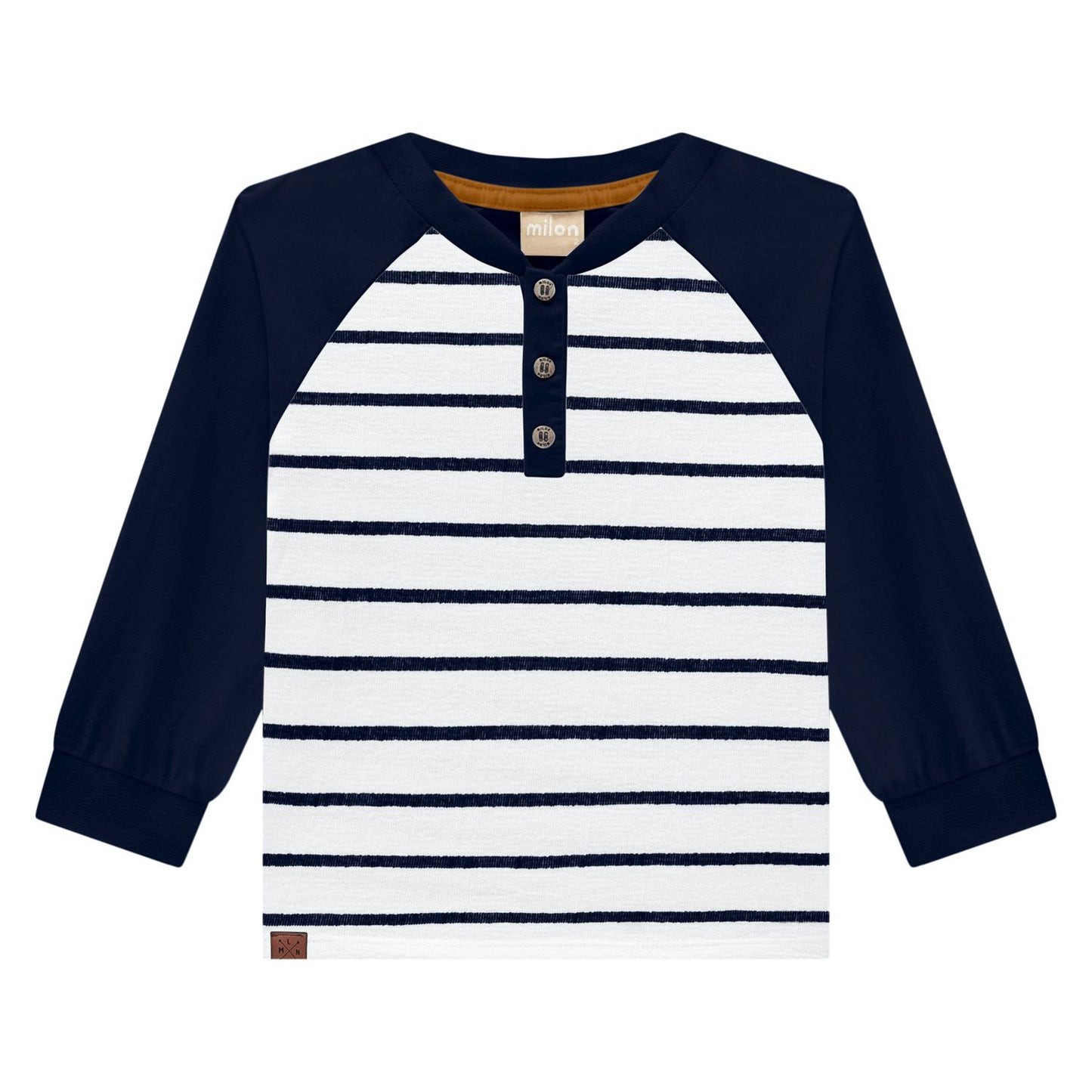 Boys Navy & White Striped Top
