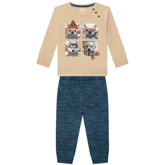 Cozy Dog Sweatshirt Set