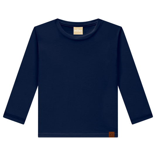 Boys Navy Blue Cotton Top