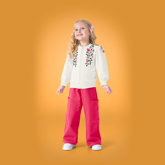 Girls Floral Print Jacket