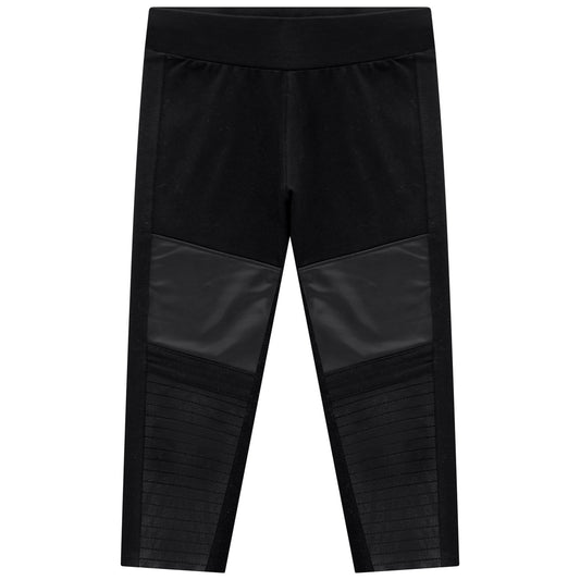 Girls Black Leggings w/ Stitching