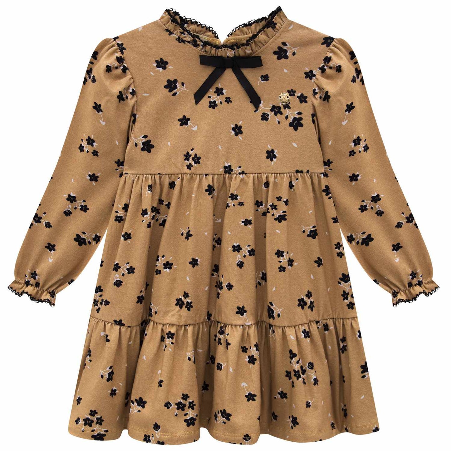Tan Floral Dress