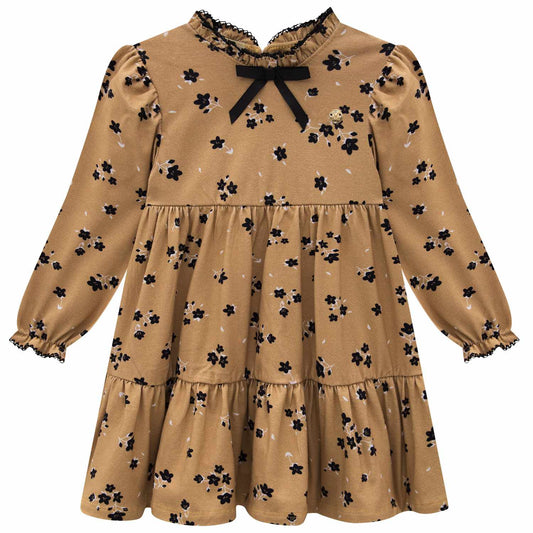 Tan Floral Dress