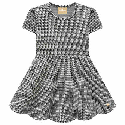 Black & White Houndstooth Pattern Dress