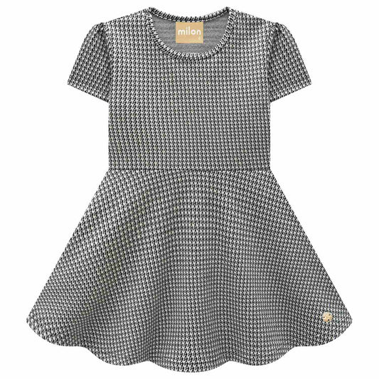 Black & White Houndstooth Pattern Dress