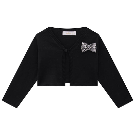 Girls Black Knit Bolero Jacket