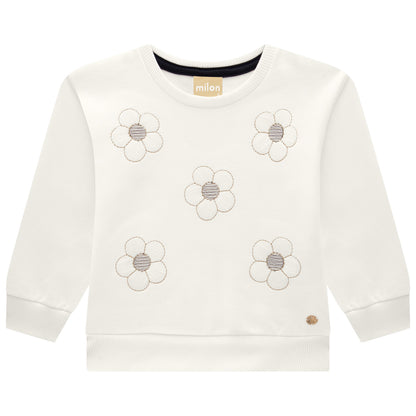 Girls Embroidered Daisy Sweatshirt