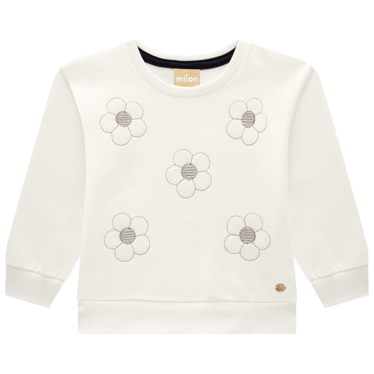 Girls Embroidered Daisy Sweatshirt