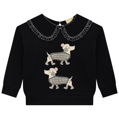 Girls Collared Poodle Sweatshirt