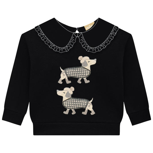 Girls Collared Poodle Sweatshirt