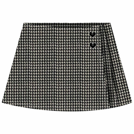 Girls Black & White Houndstooth Skorts