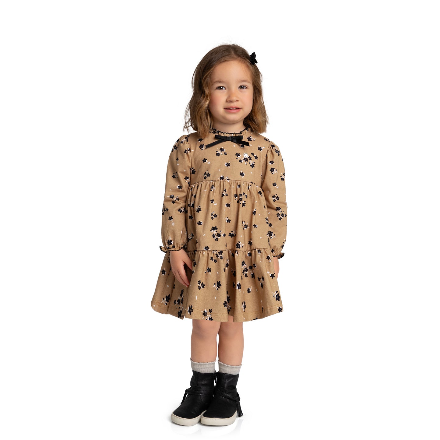 Tan Floral Dress