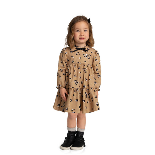 Tan Floral Dress