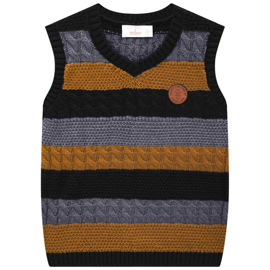 Boys Striped Knit Sweater Vest