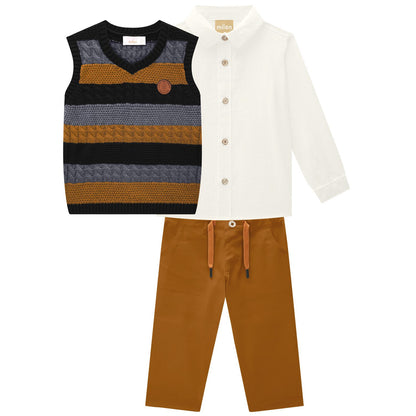 Boys Orange Drawstring Pants