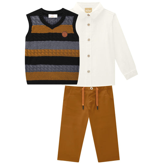 Boys Orange Drawstring Pants