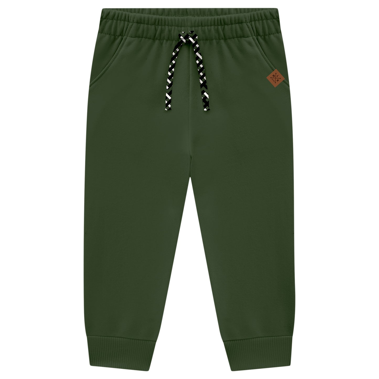 Boys Olive Green Drawstring Sweatpants