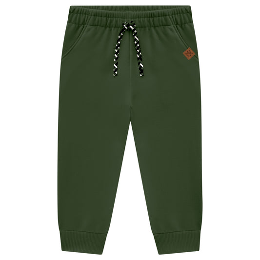 Boys Olive Green Drawstring Sweatpants