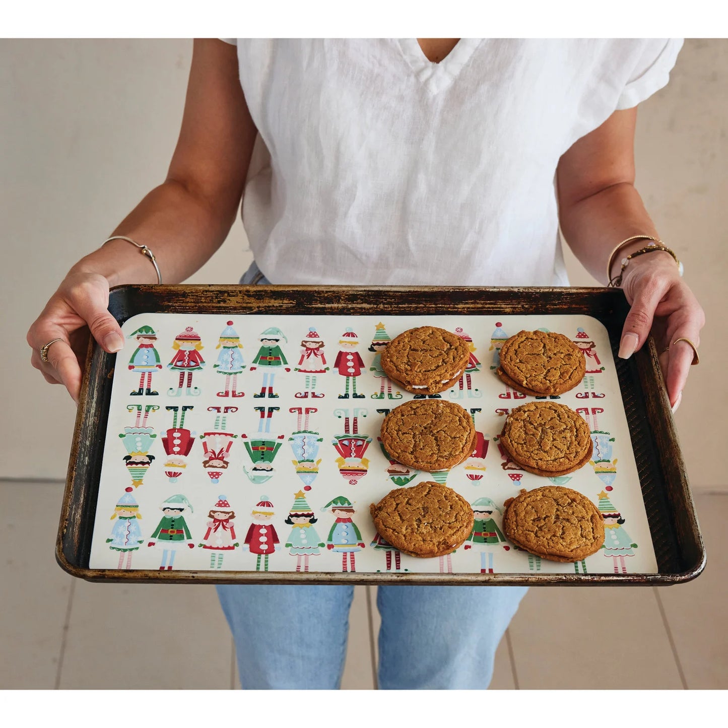 Silicone Santa's Elves Scene Baking Mat