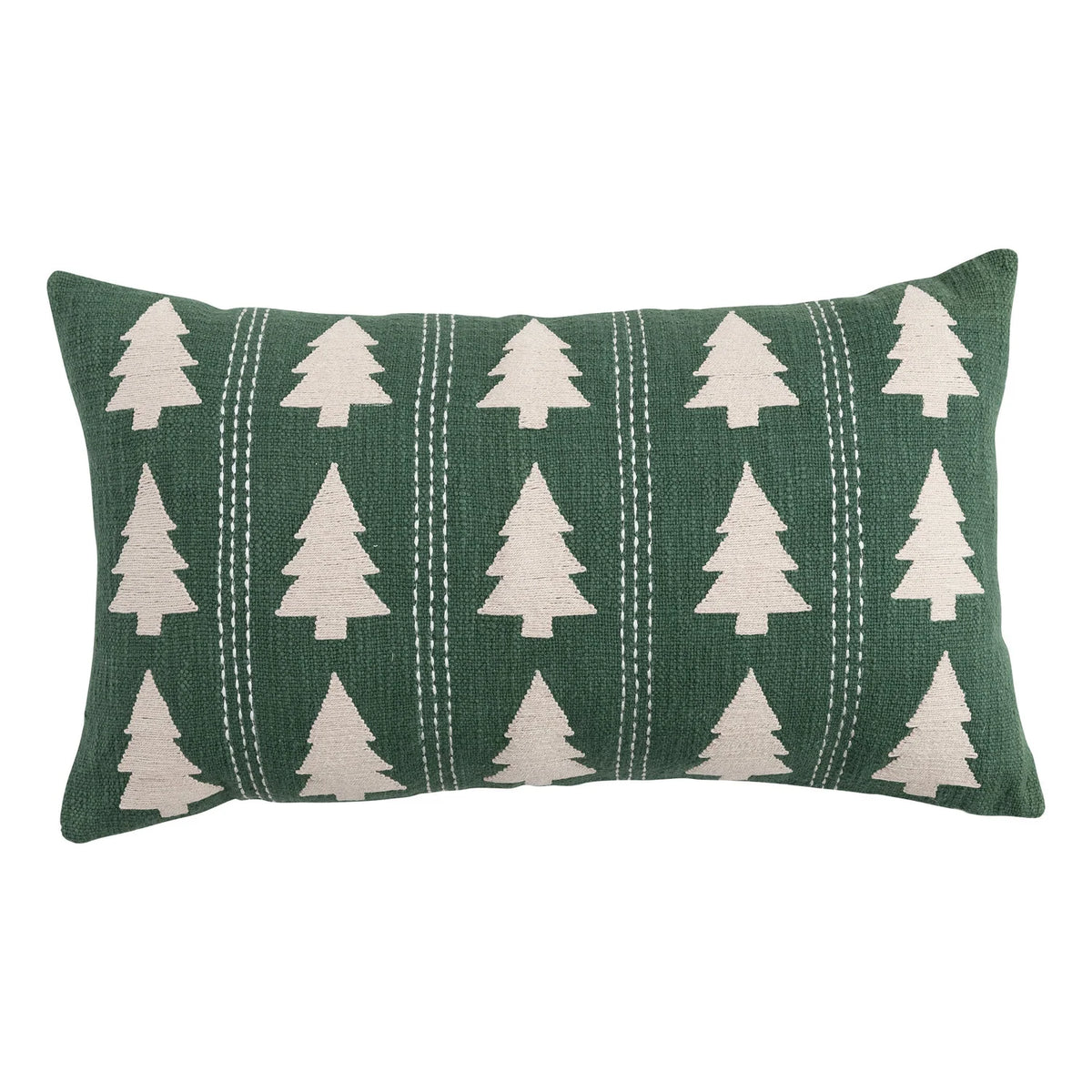 Lumbar Pillow with Trees Pattern, Embroidery