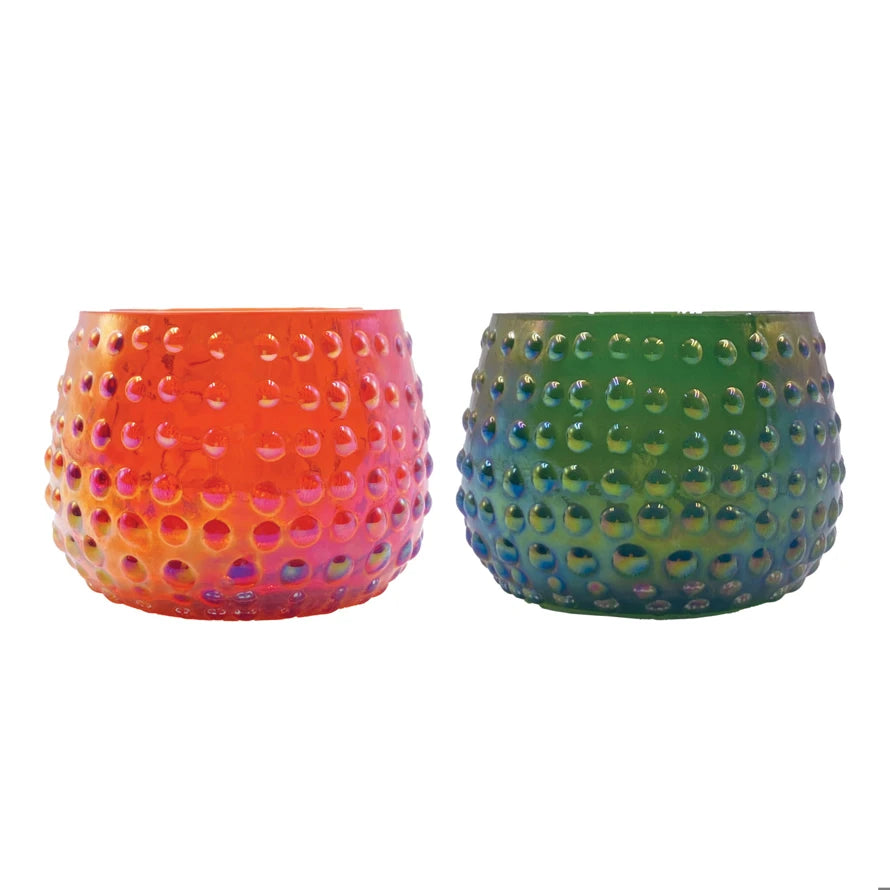 Recycled Glass Hobnail Tealight/Votive Holder, 2 Colors