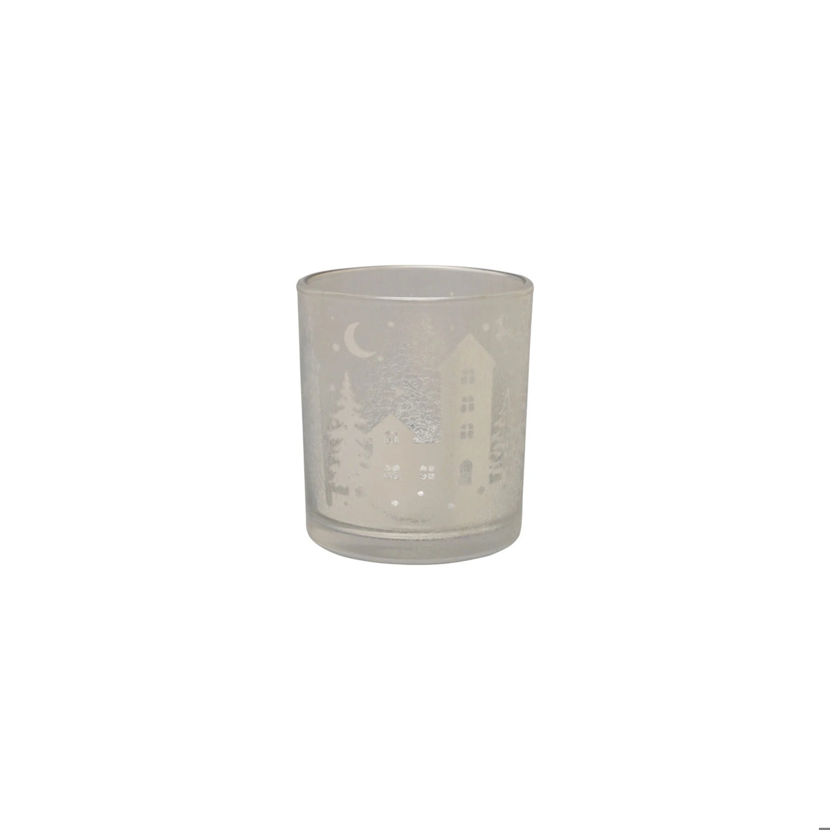 Mercury Glass Tealight/Votive Holder with Laser Etched Scene