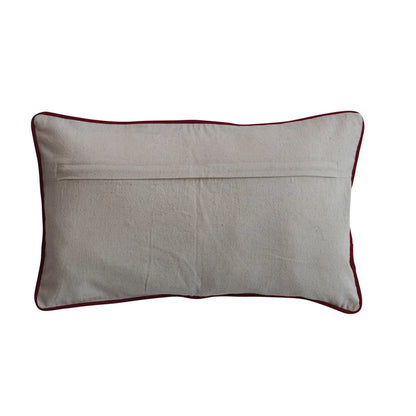 Cotton & Linen Lumbar Pillow with Trees