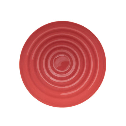 Enameled Metal Ribbed Footed Bowl, Berry Color